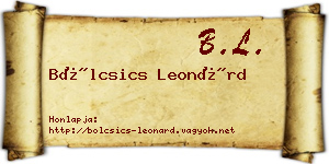 Bölcsics Leonárd névjegykártya
